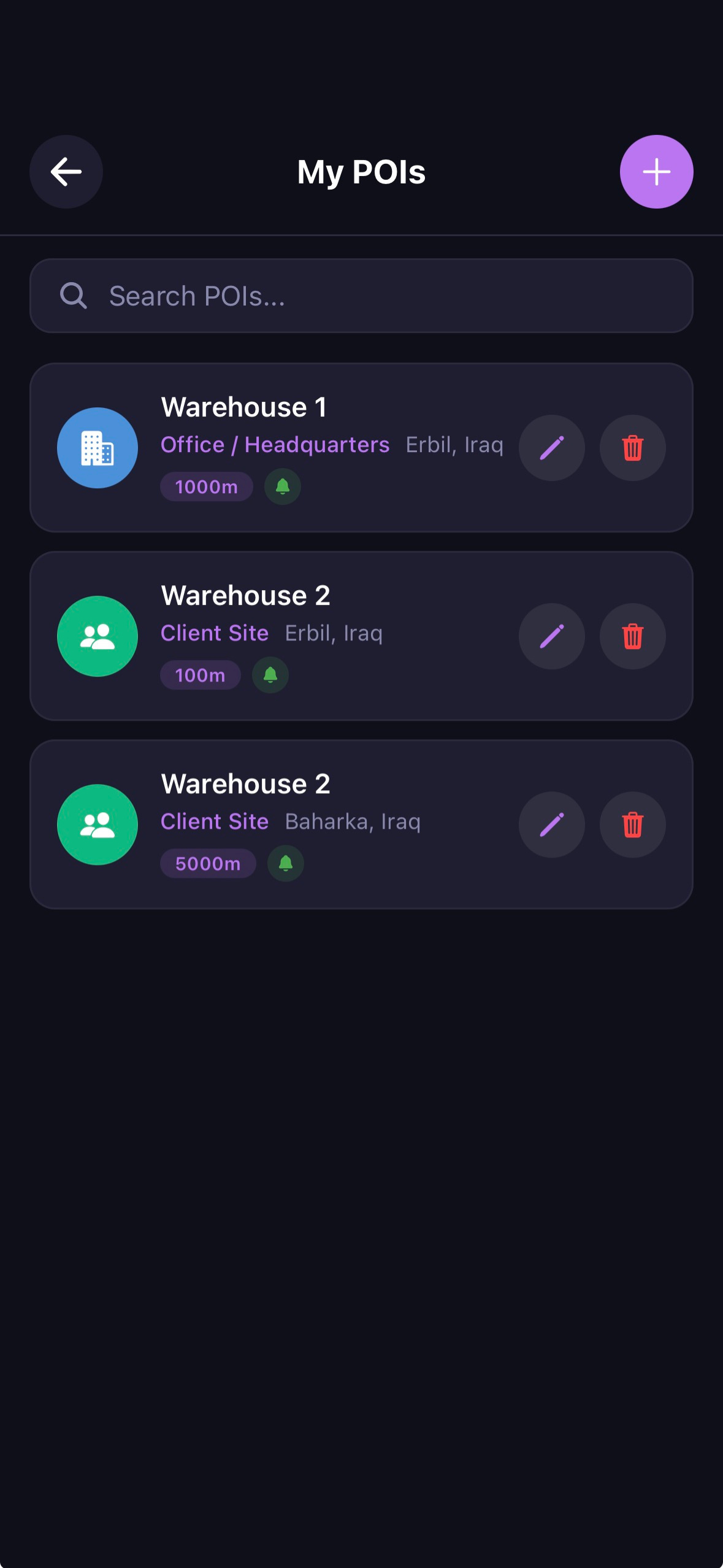 RiskMize app — Points of Interest